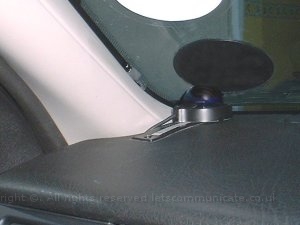 IR Sensor and GPS On Dash.jpg - This was my first GPS. It came from Germany and was one of the first USB type GPS available ( this ones from Royaltech and has SiRF 1 ). Here you can see it installed in the passenger side of the car to get the best signal. Be aware some cars have a reflective film that also stops GPS signals